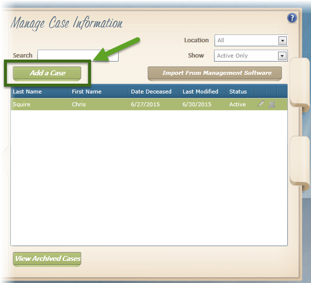 Case Step 2 Entering Info Manually