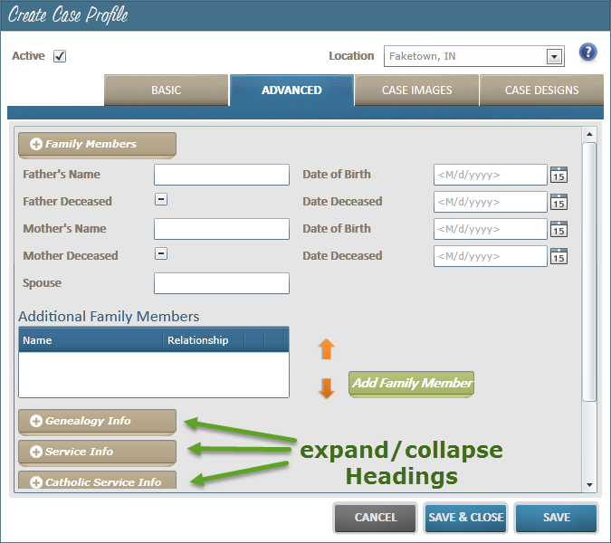 Case Step 3 Manual Advanced Tab
