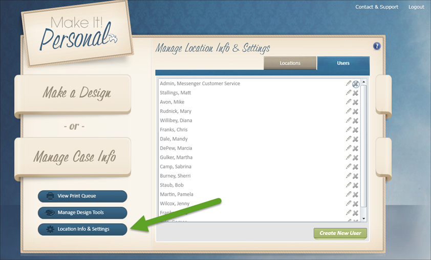 Locations&Users Step 1 Default Location
