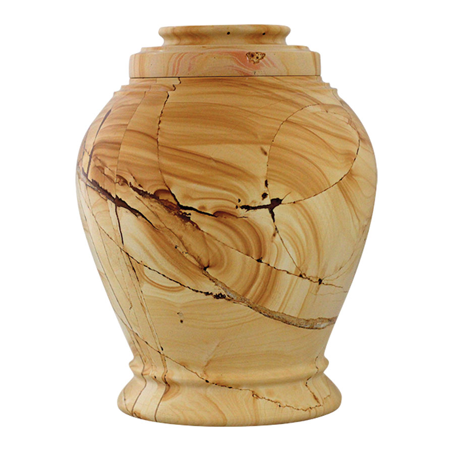 Teakwood Marble Cremation Urn