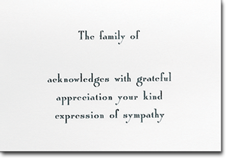 Engraved Acknowledgement - The Family Of