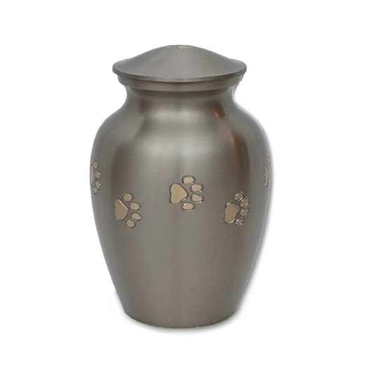 Classic Pewter Paw Print Pet Small Keepsake Urn