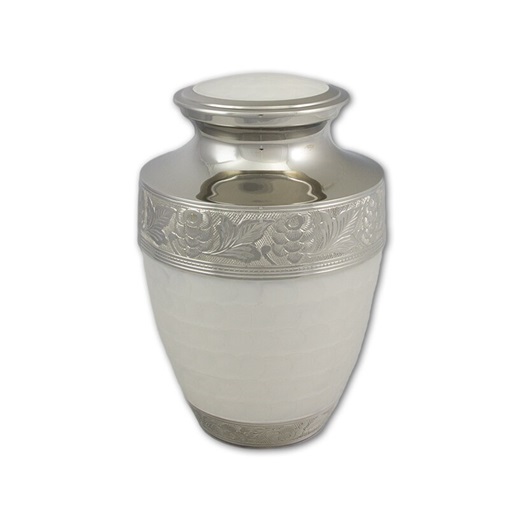 White Pearl Nickel Urn